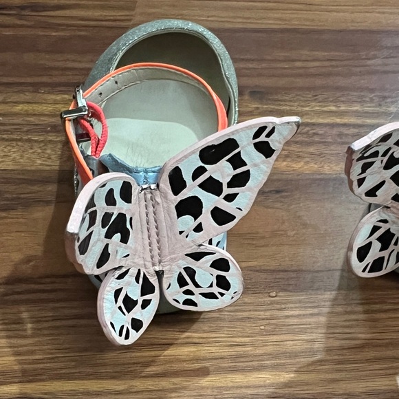 Sophia Webster Mini Chiara Mary Jane Butterfly Flats Leopard Glitter Kids 9 25 - Picture 4 of 15
